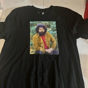 Vintage Black Graphic Tee with Iconic Portrait Grateful Dead